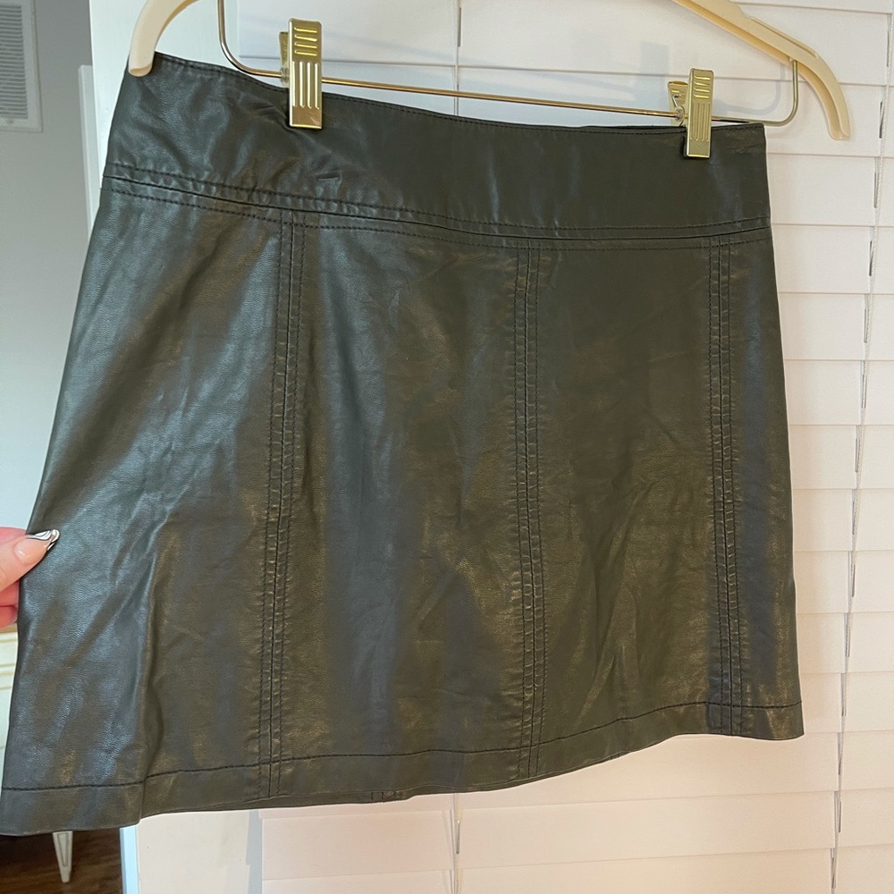 Green leather free people mini